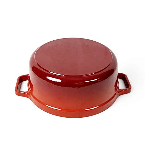 Red Color Cast Iron Ceramic Cookware Sets Round Enamel Casseroles ...