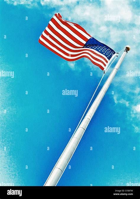 Flagpole American flag Stock Photo - Alamy