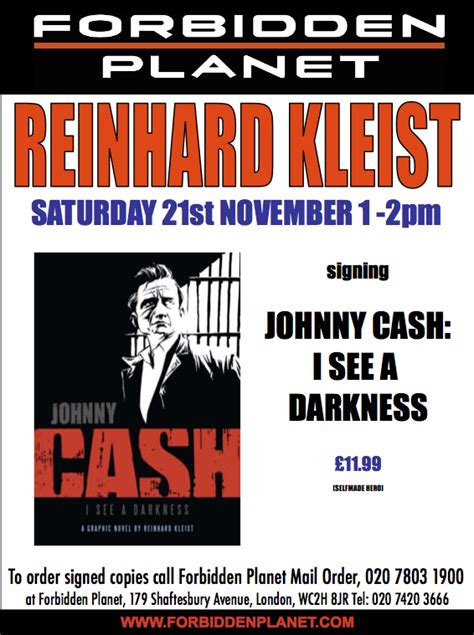 Reinhard Kleist Signing Johnny Cash: I See A Darkness @ ForbiddenPlanet ...