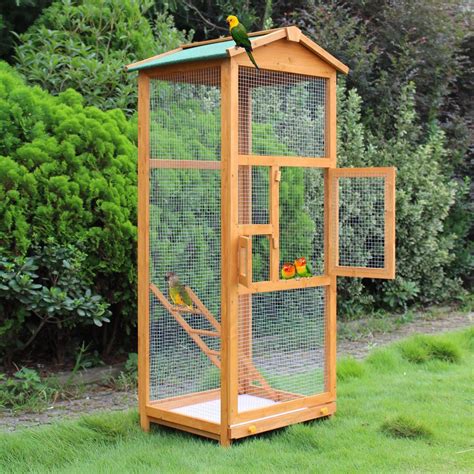 Wooden Large Bird Cage 65″ Pet Play Covered House Ladder Feeder Stand Outdoor | Productos para ...