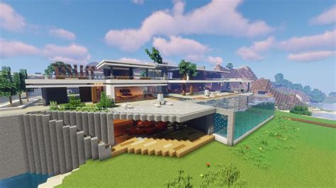 Minecraft: Big Modern House / Modern Mansion and Map Download | Big modern houses, Modern ...