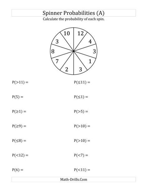 10 Section Spinner Probabilities (A)