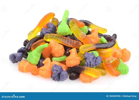 Pile Of Halloween Candy Over White Stock Photography | CartoonDealer.com #58491260