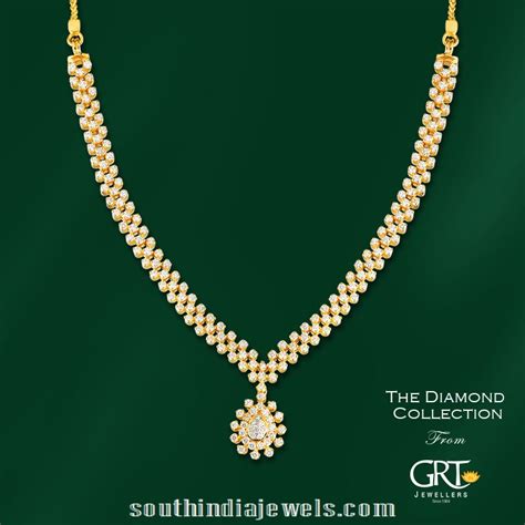 Simple Stylish Diamond Necklace - South India Jewels