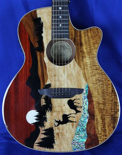 Luna Vista Deer Acoustic-Electric Guitar Natural | Reverb