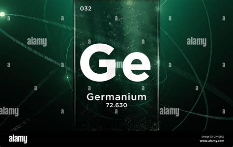 Germanium (Ge) symbol chemical element of the periodic table, 3D animation on atom design ...