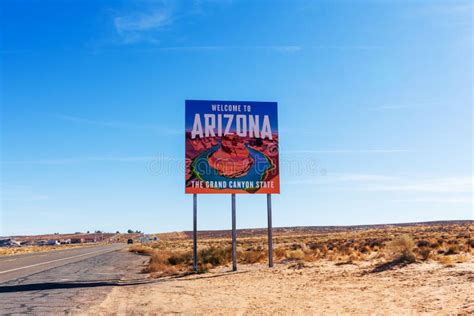 Welcome To Arizona the Grand Canyon State Road Sign Editorial Stock ...