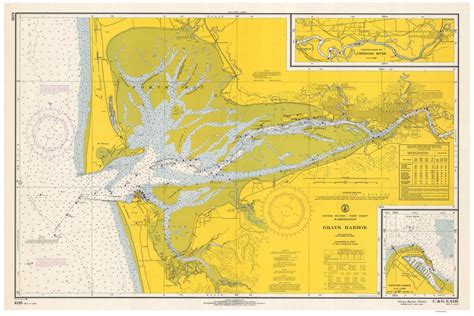 Grays Harbor 1966 Nautical Map Washington PC Harbors Reprint 6195 - Etsy