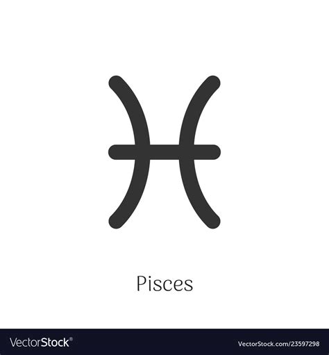 Pisces zodiac sign isolated on white background Vector Image