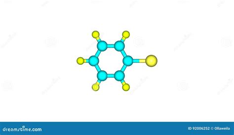 Bromobenzene Molecular Structure Isolated on White Stock Illustration ...