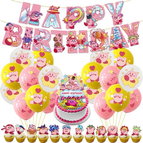 Buy simyron Kirby Star Birthday Party Decorations Kirby Party Supplies ...