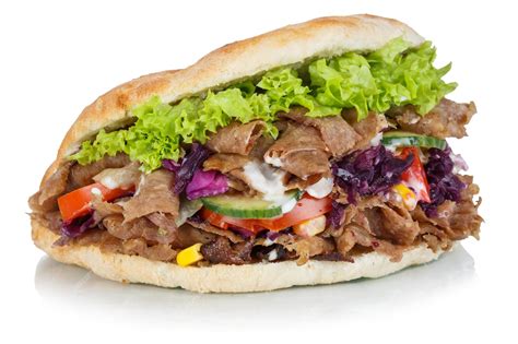 Premium Photo | Doner Kebab Doner Kebap fast food in flatbread isolated on a white background