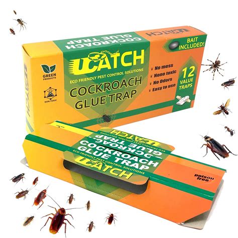 Buy UCatch Roach Traps, Indoor Glue Trap to Eliminate Cockroaches, Designed to be Pet and Child ...