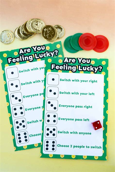 Free Printable Lucky Dice Game for St. Patrick's Day - Play Party Plan