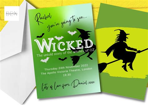 Wicked the Musical Ticket Reveal Card, Wicked Ticket Gift, Ticket ...