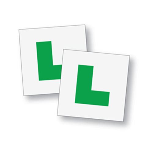 Pair of Adhesive Green L-Plates | Grade Six Supplies