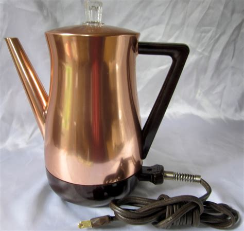 Electric Coffee Pot Percolator West Bend Copper New Flavo