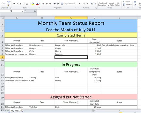 Get Project Status Report Template Excel – ExcelTemple - Resume Samples