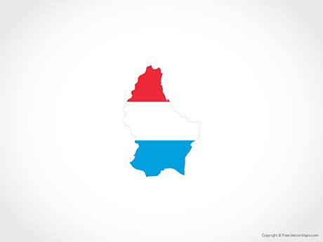 Printable Vector Map of Luxembourg - Flag | Free Vector Maps