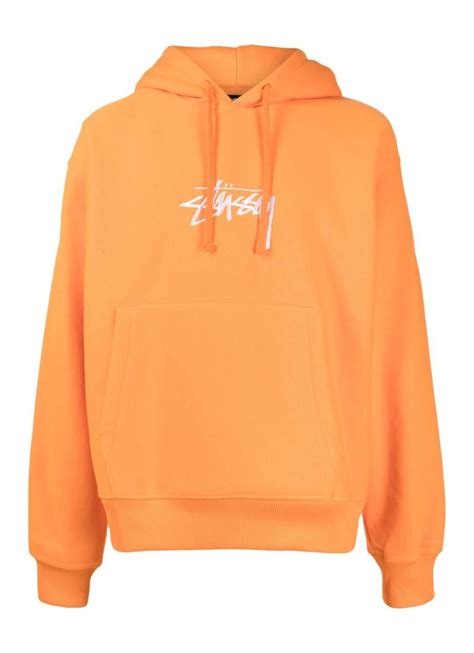 stussy stock logo app. hood - h118475 tangerine Talla S