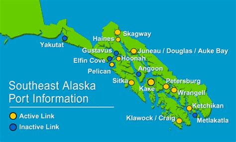 Map: Southeast Alaska Ports | Alaska map, North to alaska, Song lyrics ...