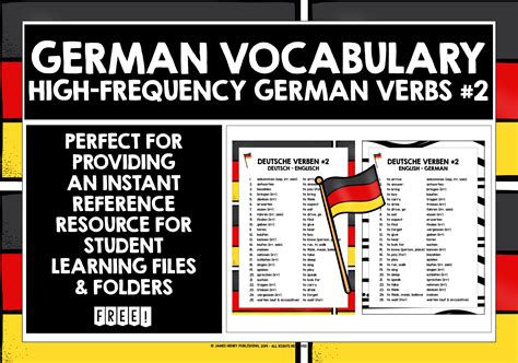 GERMAN VERBS LIST FREEBIE #2 | Teaching Resources