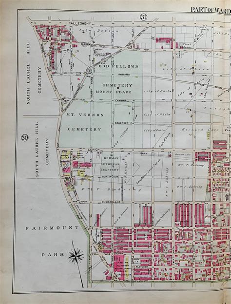 Fairmount Park Map Original 1895 Philadelphia Atlas - Etsy