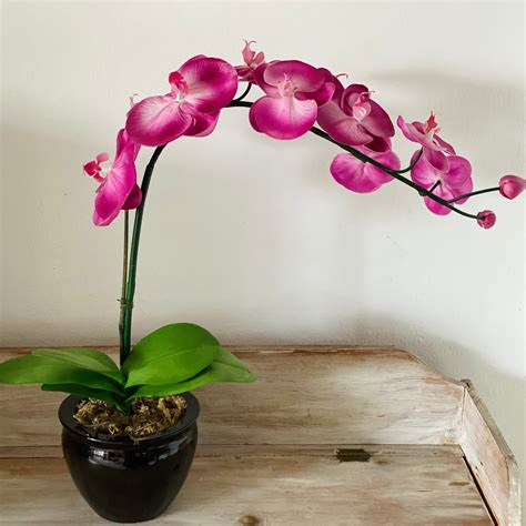 Purple Orchid - Single stem arrangement – Silk Flowers Singapore