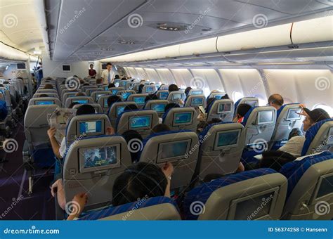 Airplane interior editorial stock photo. Image of plane - 56374258