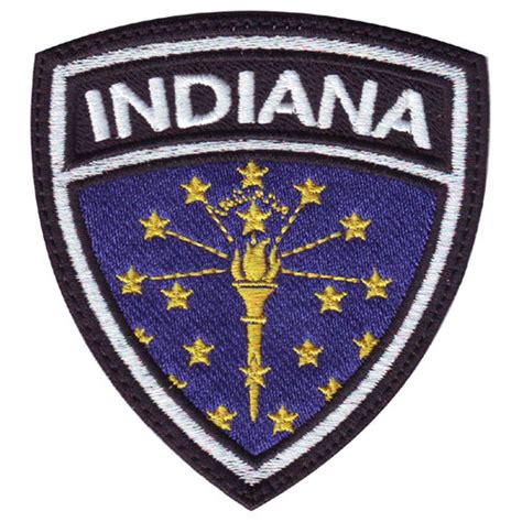 Indiana Crest Flag Embroidered Patch - Etsy