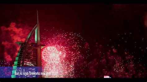 Burj Al Arab fireworks new year 2020 - YouTube