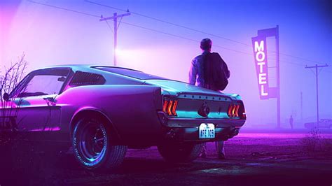 1440x900px | free download | HD wallpaper: 1920x1081 px 1967 Mustang Fastback car Drive neon ...