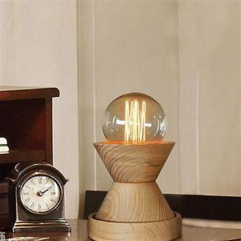 Wooden 1 Light Mini Dimmer Table Lamp