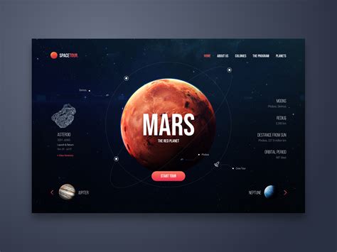 Space Tour Web UI Design by Angel Villanueva on Dribbble