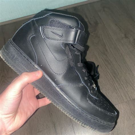 Black Air Force 1 Mid - Depop