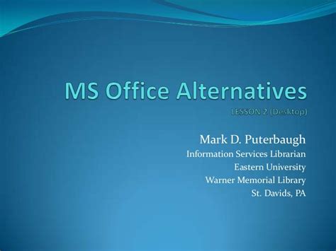 MS Office Alternatives - Lesson 2 (Desktop)