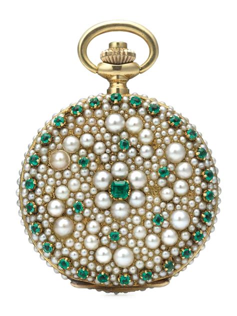 Tiffany lapel watches based on botanical studies, pocket watches encrusted with emeralds and ...