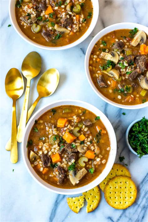 Instant Pot Beef Barley Soup {Freezer-Friendly} - Eating Instantly