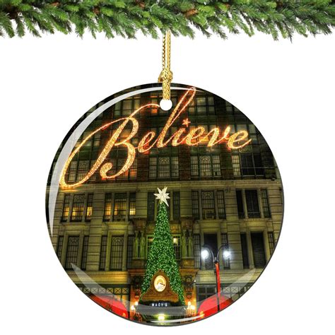 Macy's Christmas Ornament, Porcelain Believe