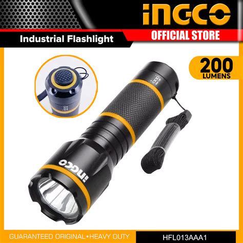 Ingco HFL013AAA1 Industrial Waterproof LED Flashlight with Tail Light ...