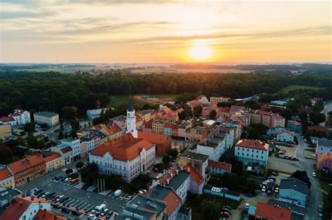 Premium Photo | Cityscape of small european town aerial view