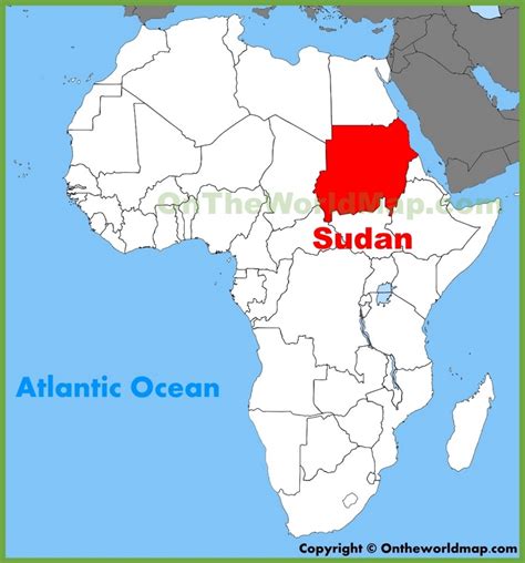 Sudan location on the Africa map