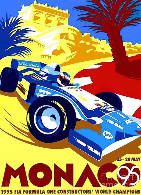 MONACO GRAND PRIX Vintage Auto Racing Print Painting by Tiffany Rogers ...