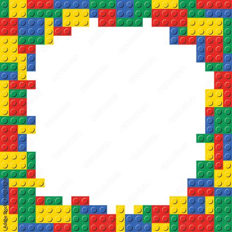 blocks Building Block Brick Frame Background Pattern Stock Vector ...