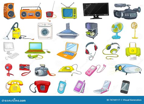 Set of Household Appliances and Electronic Devices Stock Vector ...