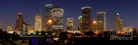 Houston Skyline at NIGHT Photograph by Jon Holiday | Pixels