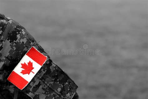 Canadian Troops. Canadian Army. Canada Flags on Soldiers Arm. Stock Image - Image of force, army ...