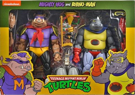 Teenage Mutant Ninja Turtles NECA Rhino-Man & Mighty Hog (Cartoon)