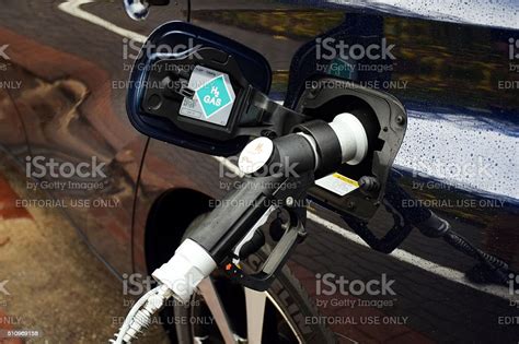 Hydrogen Refueling On The Hydrogen Filling Station Stock Photo ...