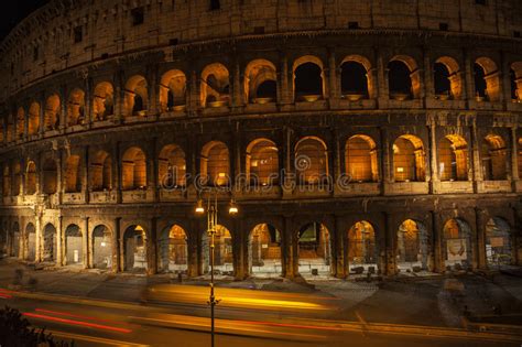 Night View Coliseum in Rome Italy Stock Image - Image of artistic ...